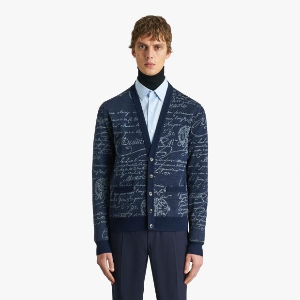 Mens Knitwear & Sweatshirts | Berluti Scritto Cardigan Blue Winter